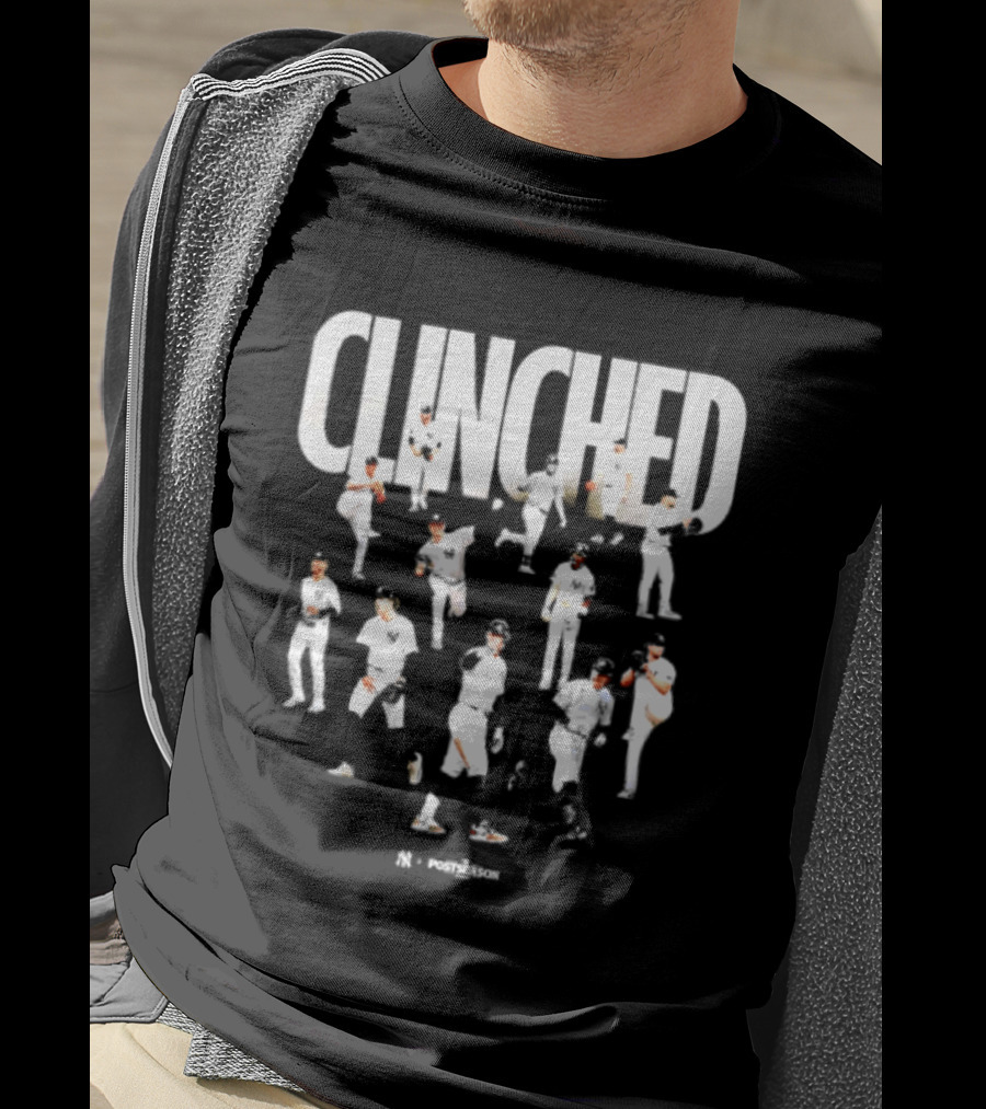 Yankees Clinched 2026 MLB Postseason Celebration Players Montage T-Shirt