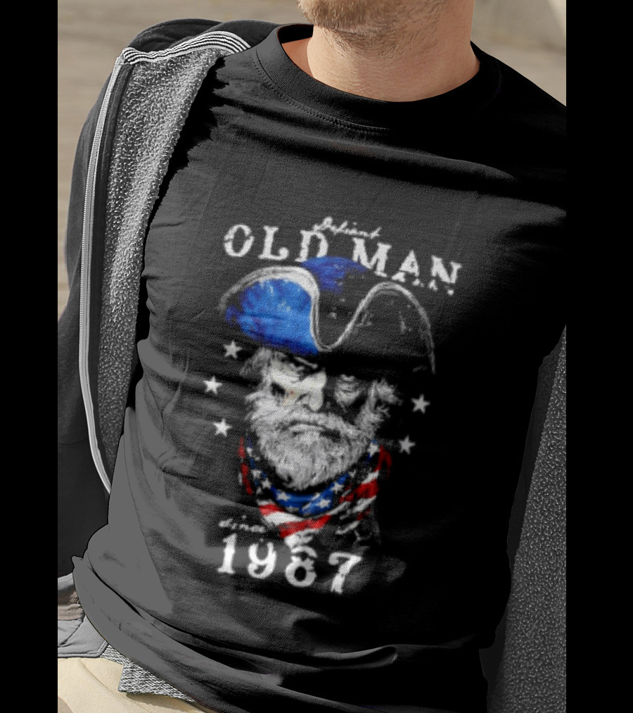 Old Man 1987 Patriotic Eagle And Stars T-Shirt