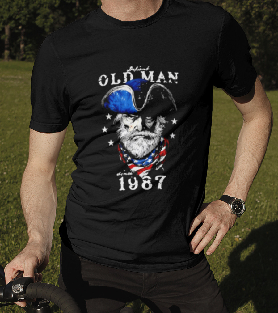 Old Man 1987 Patriotic Eagle And Stars T-Shirt