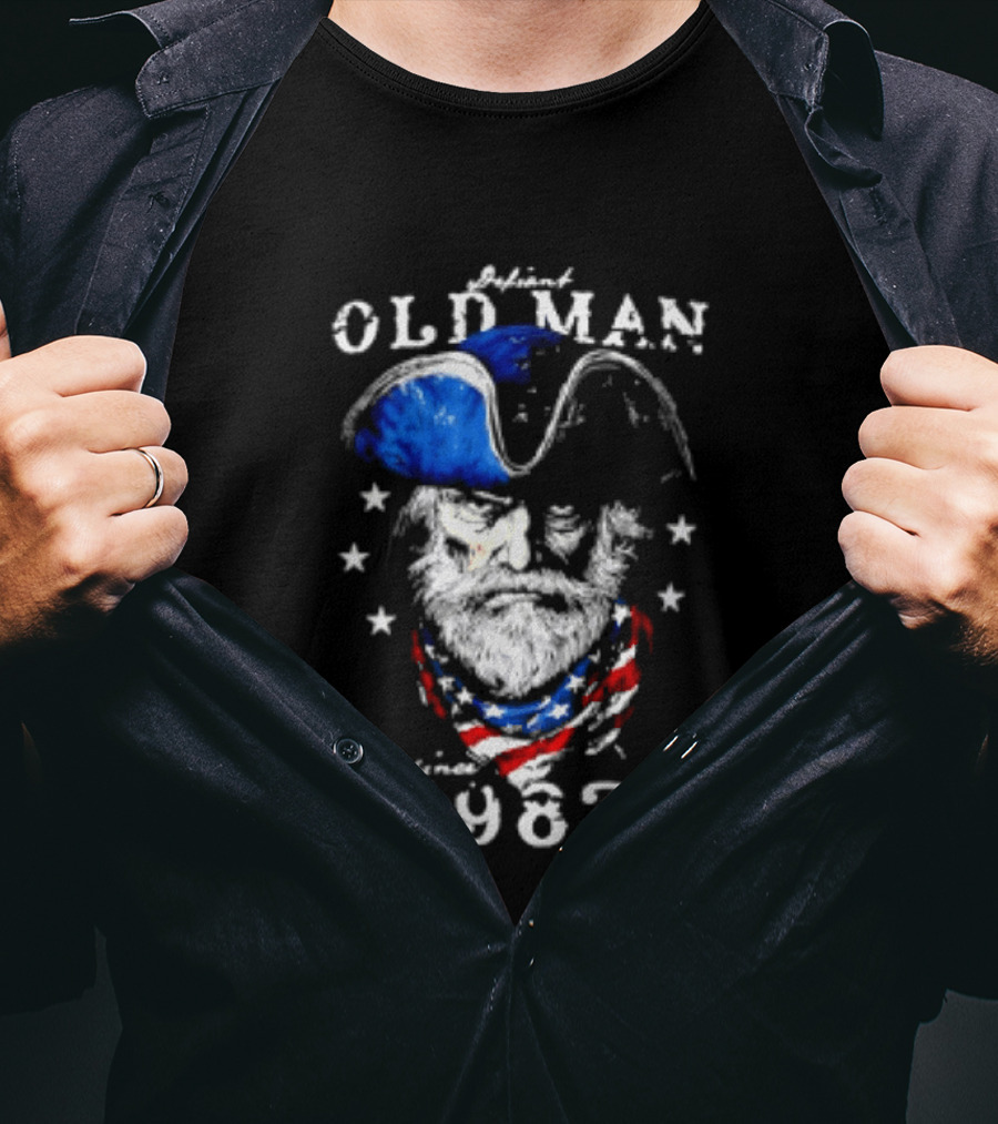 Old Man 1987 Patriotic Eagle And Stars T-Shirt
