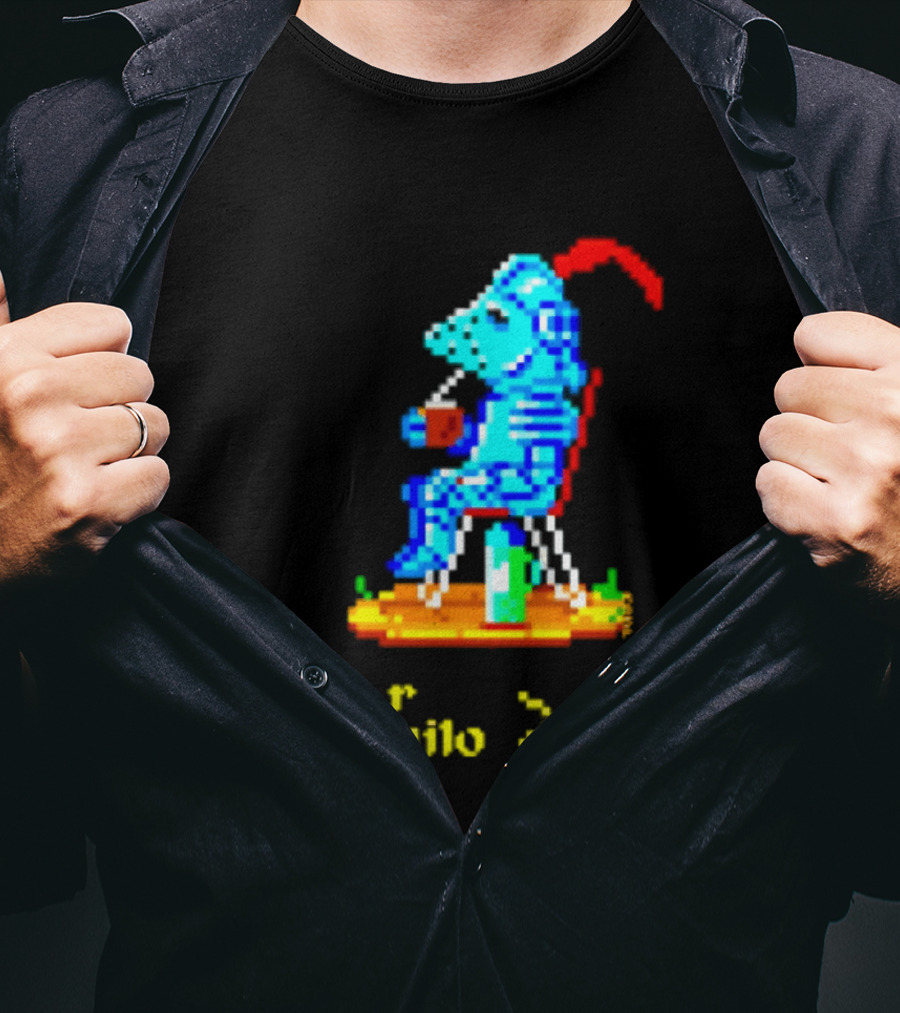 Estar Tranquilo Ser Feliz Pixel Knight Retro Gaming Aesthetic T-Shirt