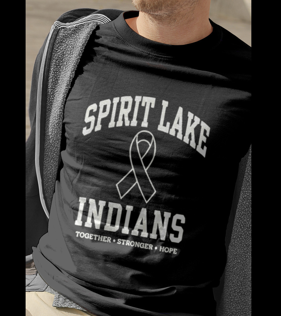 Spirit Lake Indians Ribbon Together Stronger Hope T-Shirt