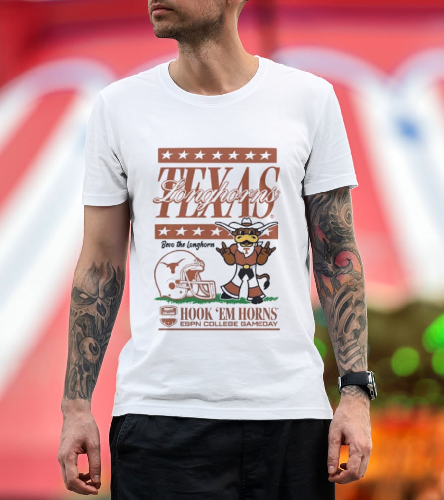 Texas Longhorns Bevo The Longhorn Hook 'Em Horns ESPN College Gameday 2026 T-Shirt