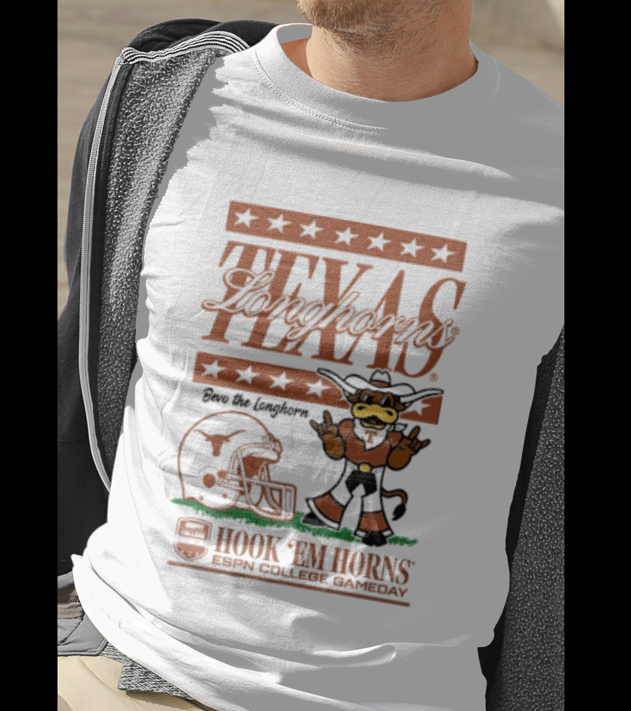Texas Longhorns Bevo The Longhorn Hook 'Em Horns ESPN College Gameday 2026 T-Shirt