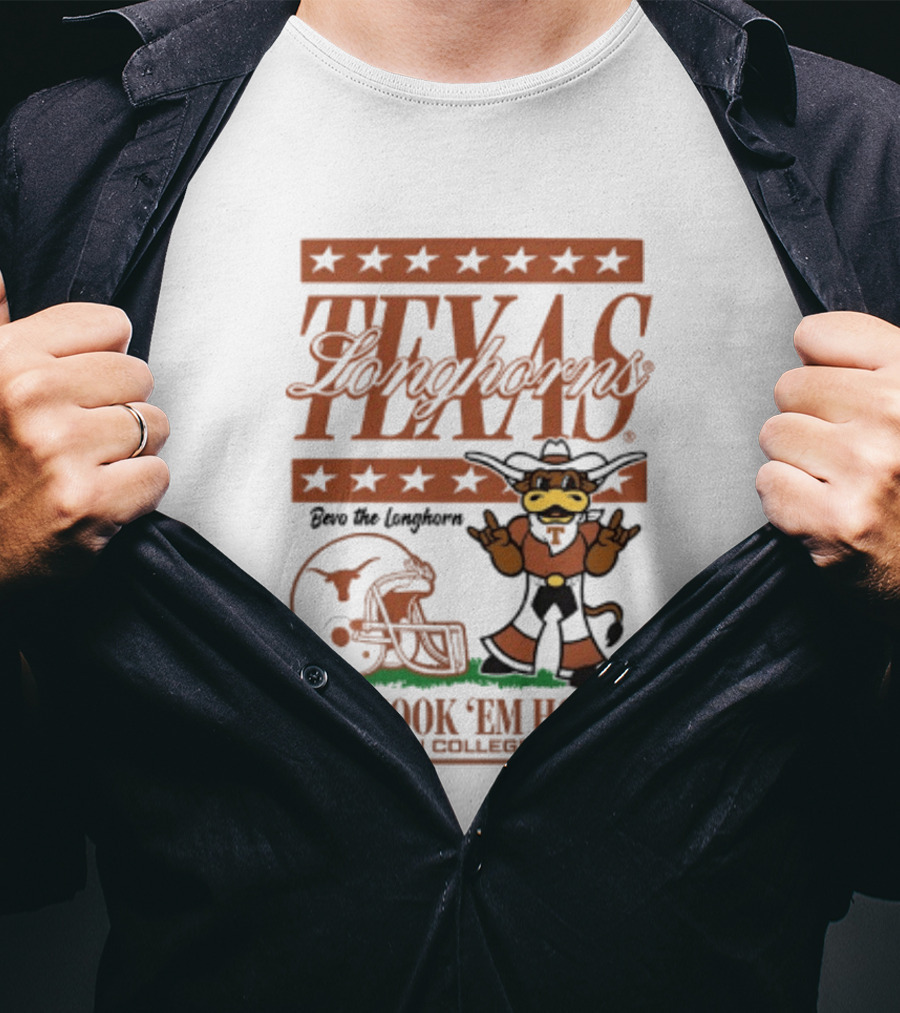Texas Longhorns Bevo The Longhorn Hook 'Em Horns ESPN College Gameday 2026 T-Shirt