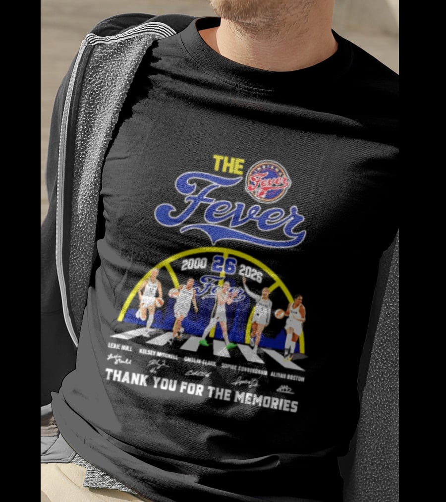 Indiana Fever 2000 2026 Thank You For The Memories Abbey Road Larkins Wheeler Vivians Robinson Mccowan Signatures T-Shirt