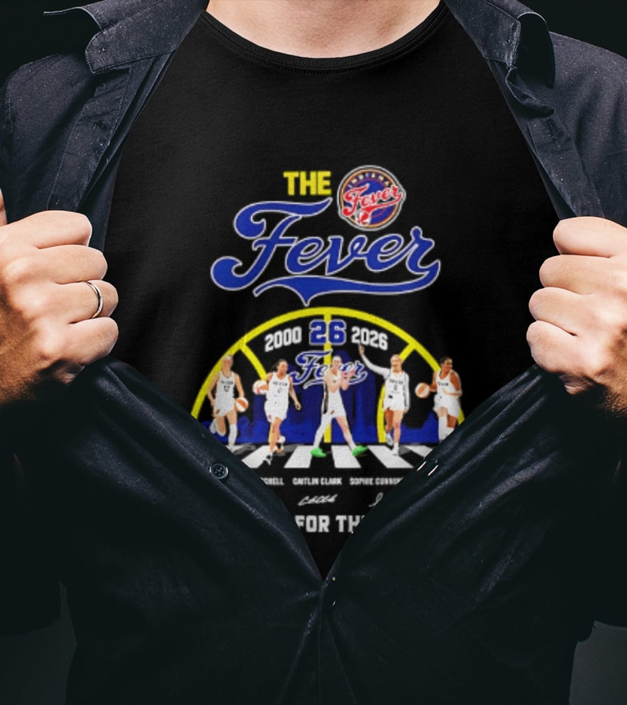 Indiana Fever 2000 2026 Thank You For The Memories Abbey Road Larkins Wheeler Vivians Robinson Mccowan Signatures T-Shirt