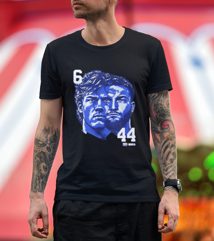 Jaxson Dart Cam Skattebo 6 44 New York Giants Face Morph Sports Fan T-Shirt
