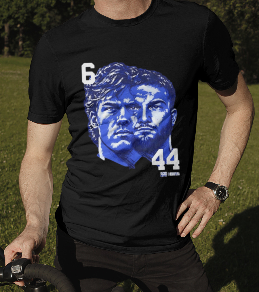 Jaxson Dart Cam Skattebo 6 44 New York Giants Face Morph Sports Fan T-Shirt