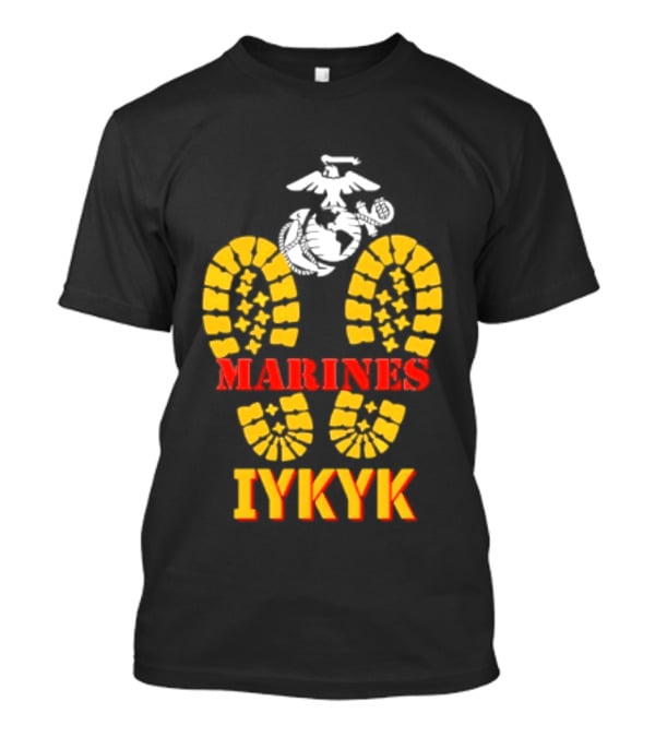 Marines IYKYK USMC Eagle Globe Anchor Boot Print T-Shirt