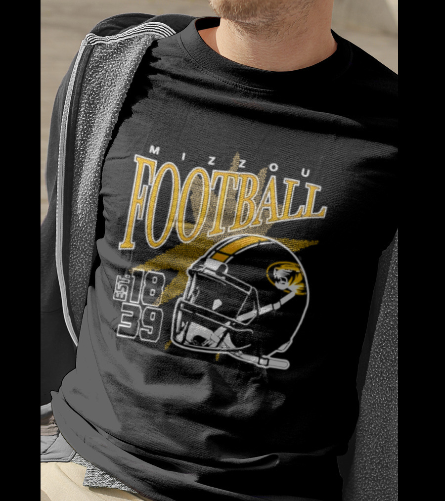 Mizzou Football 1839 Helmet Missouri Tigers NCAA T-Shirt