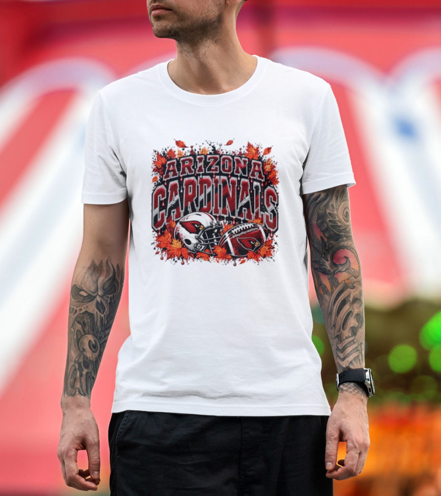 Arizona Cardinals Football Helmet Autumn Leaves 2026 T-Shirt