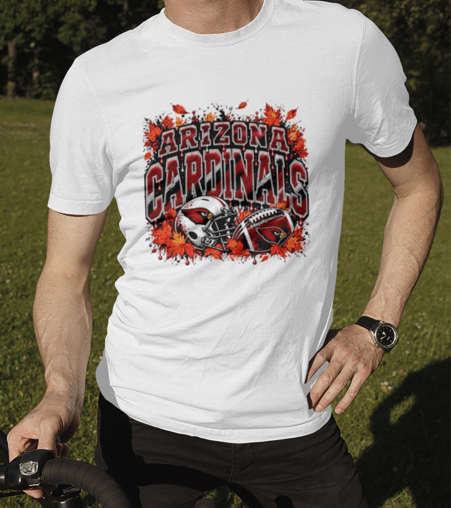 Arizona Cardinals Football Helmet Autumn Leaves 2026 T-Shirt