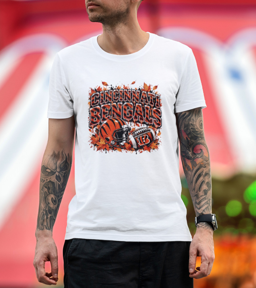 Cincinnati Bengals Autumn Football Helmet Halloween 2026 T-Shirt