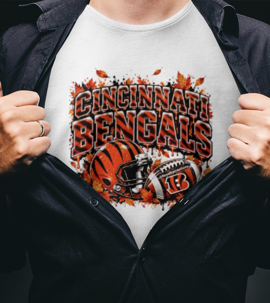 Cincinnati Bengals Autumn Football Helmet Halloween 2026 T-Shirt
