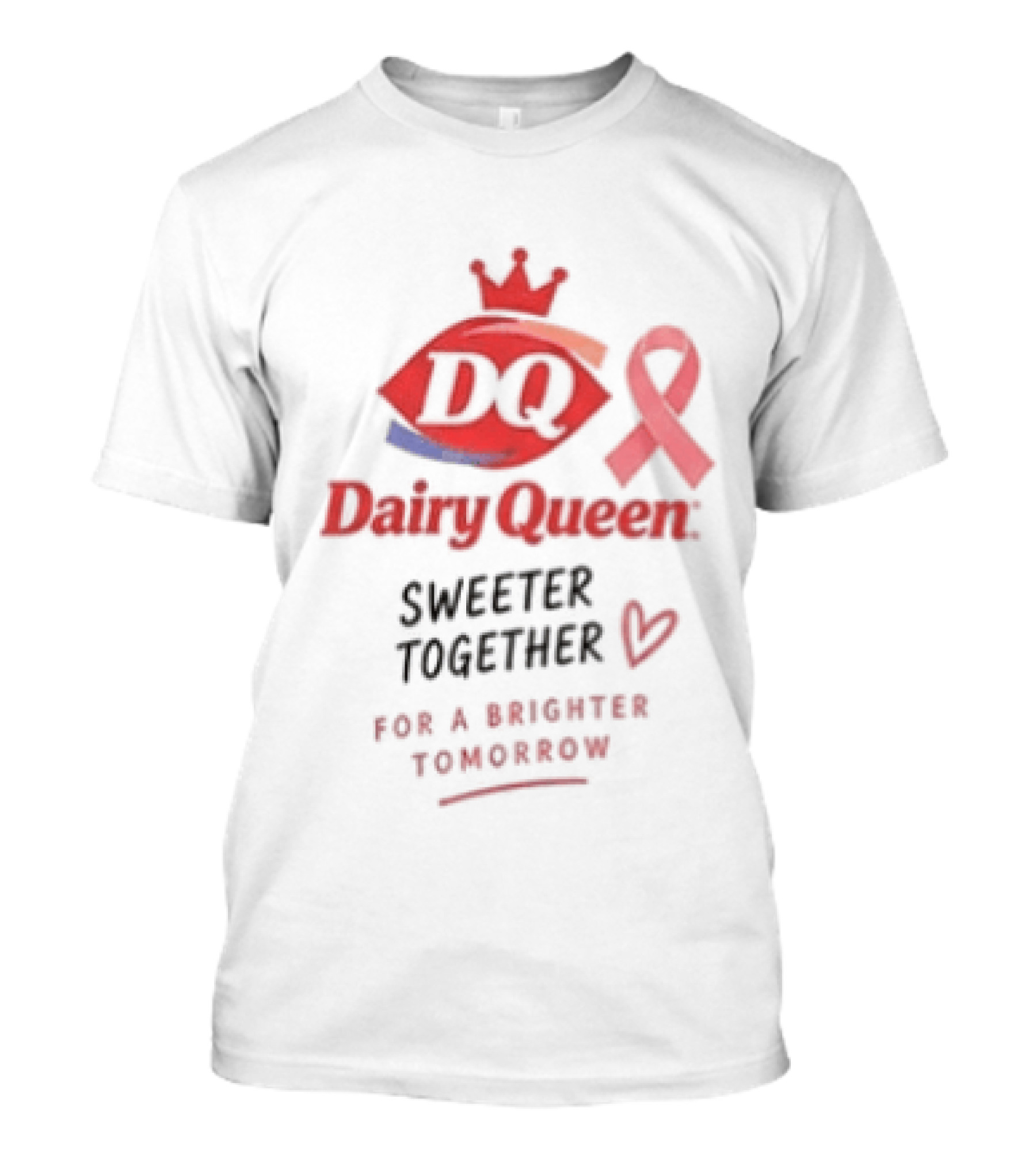 Dairy Queen Pink Ribbon Sweeter Together For A Brighter Tomorrow Breast Cancer Awareness T-Shirt