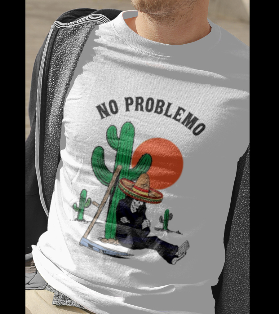 No Problemo Grim Reaper Sombrero Cactus Sunset Mexico T-Shirt