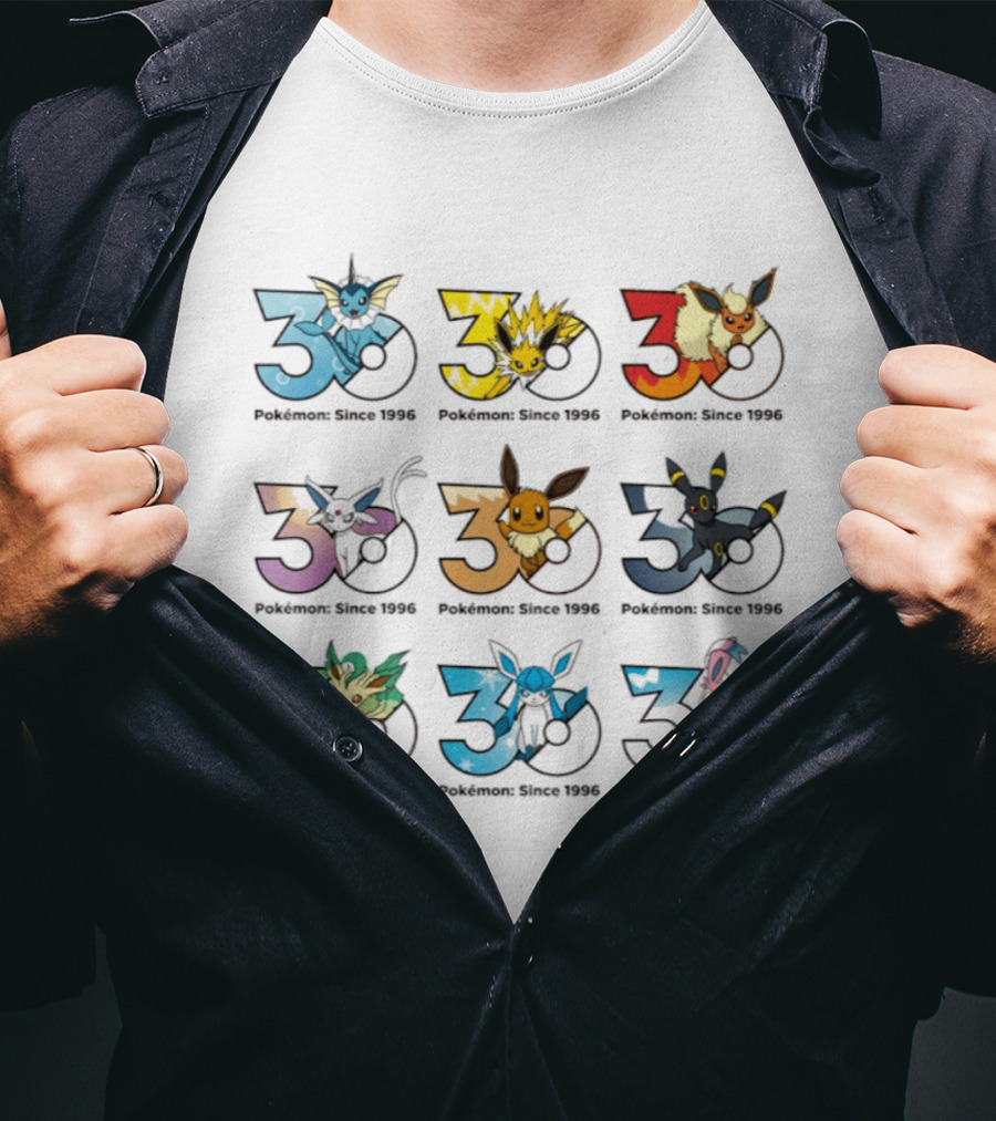 Pokemon Since 1996 Eevee Evolutions 30th Anniversary Collection T-Shirt