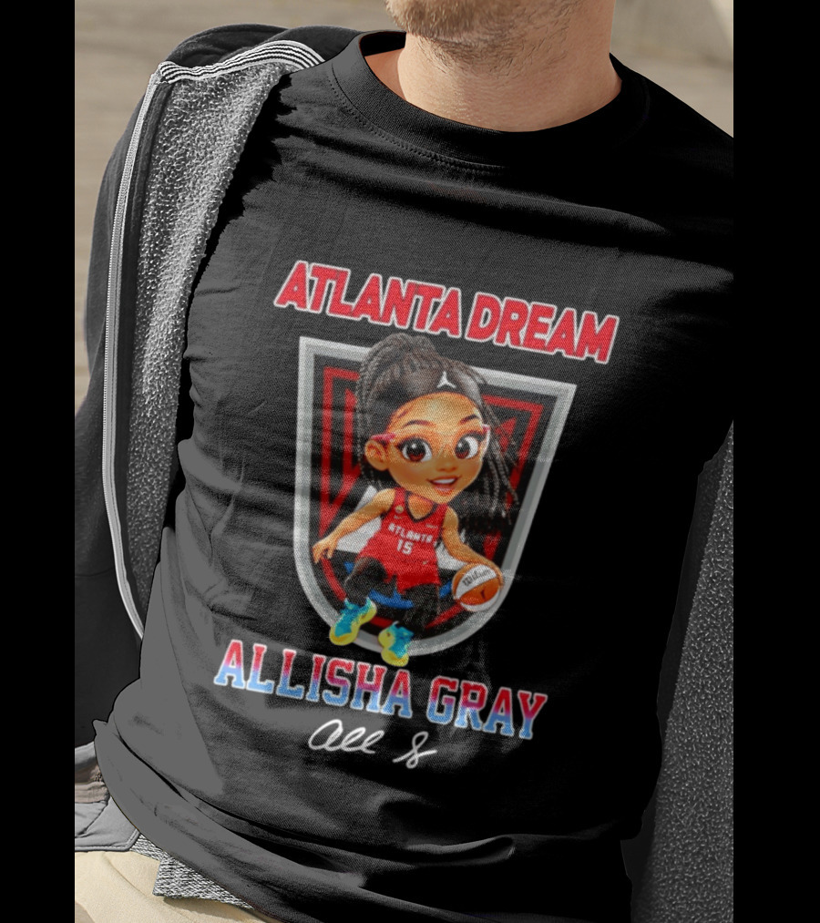 Allisha Gray Atlanta Dream WNBA Cartoon Basketball Player T-Shirt