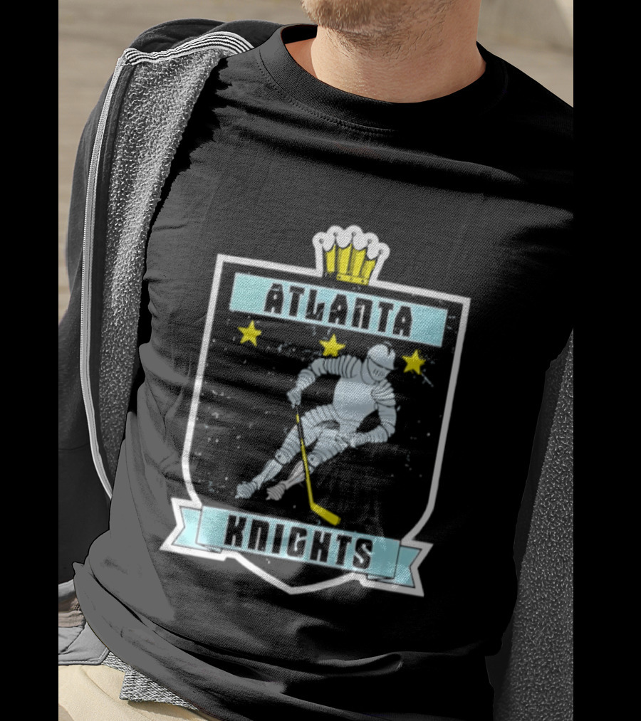 Atlanta Knights Hockey Ice Player With Stars T-Shirt
