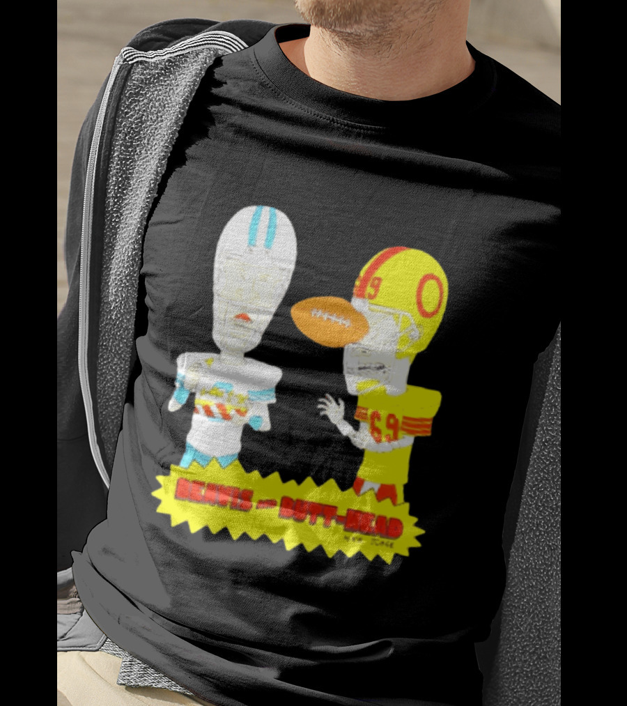 Beavis And Butt Head Football Parody Player Cartoons MTV Series 90s Humor T-Shirt