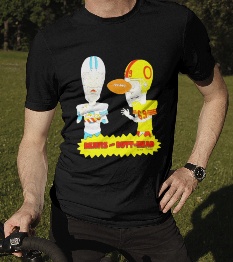 Beavis And Butt Head Football Parody Player Cartoons MTV Series 90s Humor T-Shirt