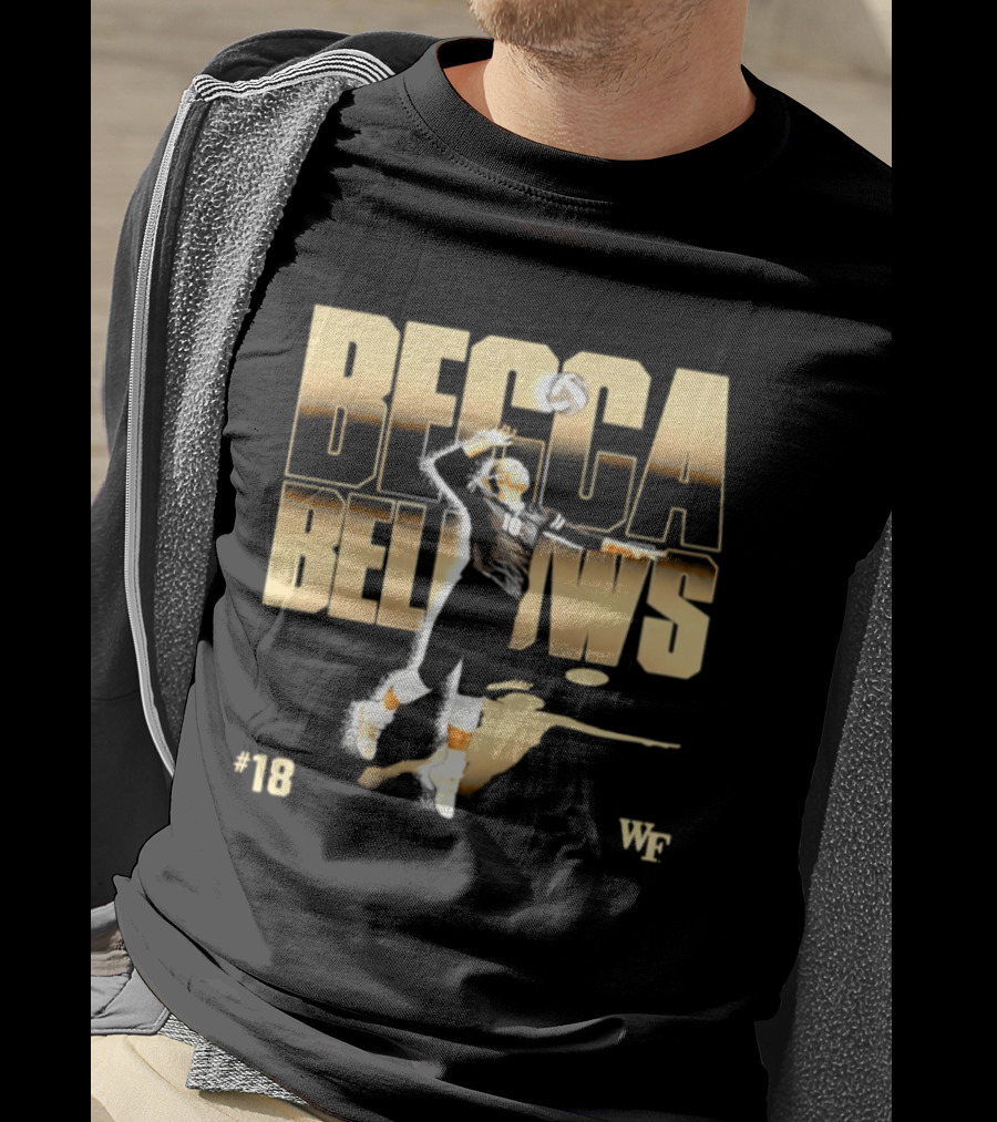 Becca Bellows 18 Wake Forest Volleyball WF NCAA Player Name Number T-Shirt