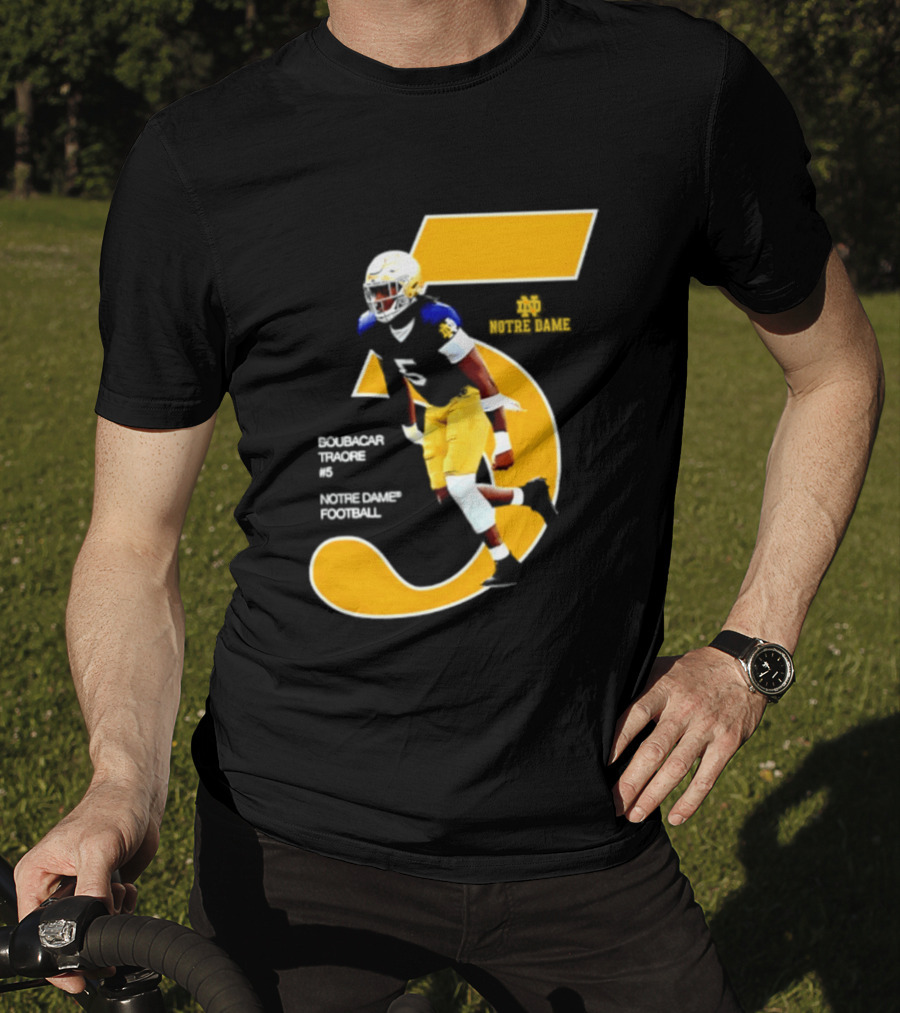 Boubacar Traore 5 Notre Dame Football Player NCAA Iconic Number T-Shirt