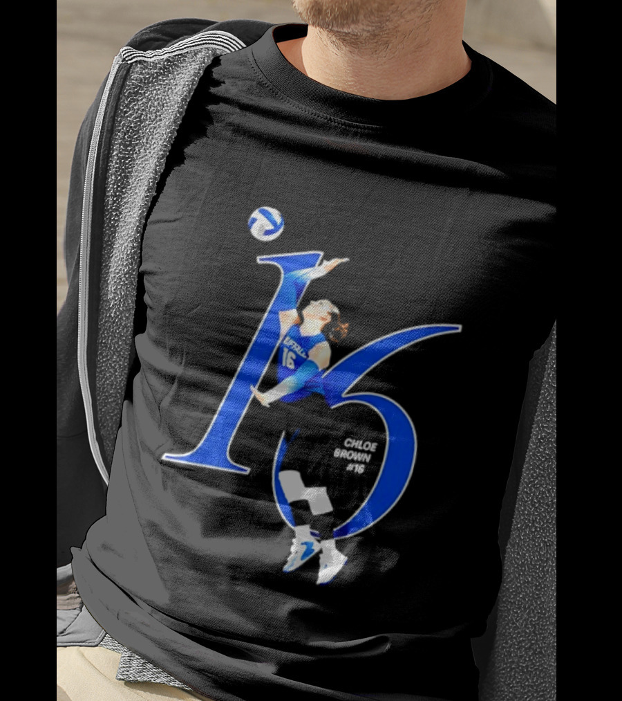 Chloe Brown 16 Buffalo Bulls NCAA Volleyball Player Action Pose T-Shirt