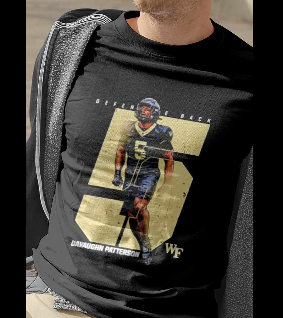 Davaughn Patterson Wake Forest Football Defensive Back Number 5 WF T-Shirt