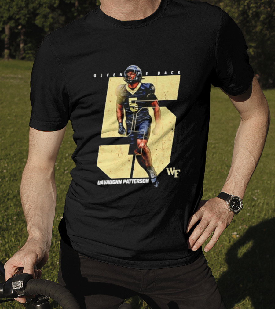 Davaughn Patterson Wake Forest Football Defensive Back Number 5 WF T-Shirt