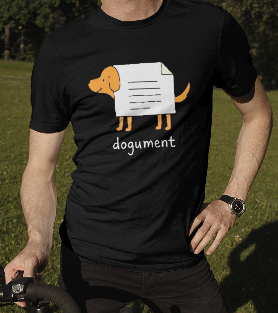 Dogument Pun Dog Document Office Humor T-Shirt