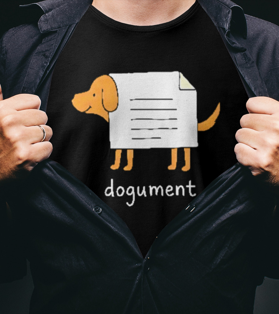 Dogument Pun Dog Document Office Humor T-Shirt