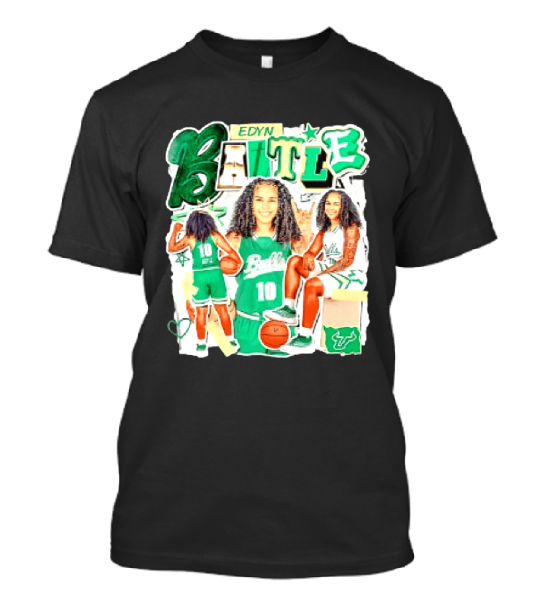 USF NCAA Women's Basketball Edyn Battle 10 Jersey T-Shirt