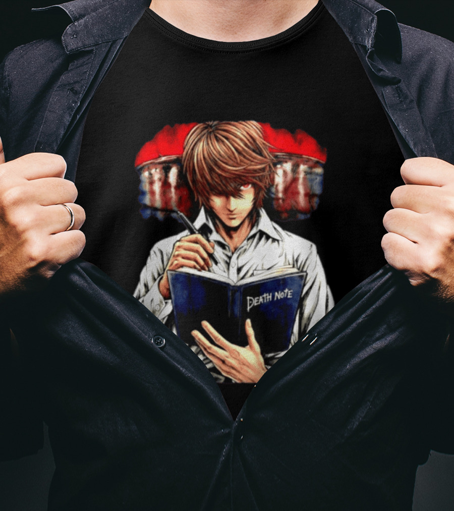Light Yagami Intense Look Death Note Anime Fan Favorite T-Shirt