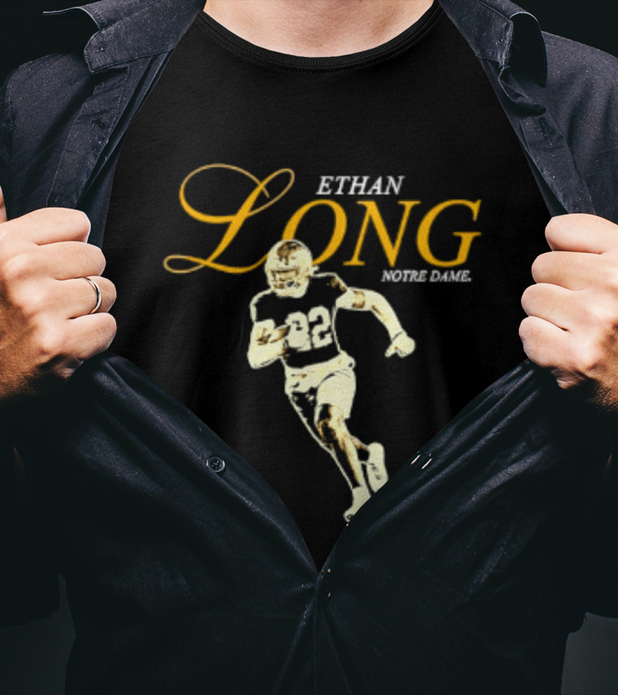 Ethan Long 22 Notre Dame NCAA Football Player T-Shirt