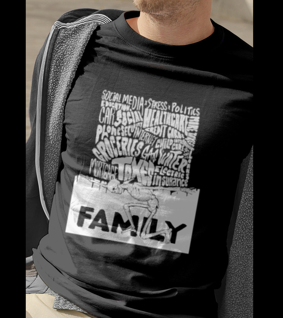 Family Skeleton Juggling Taxes And Life Stress T-Shirt