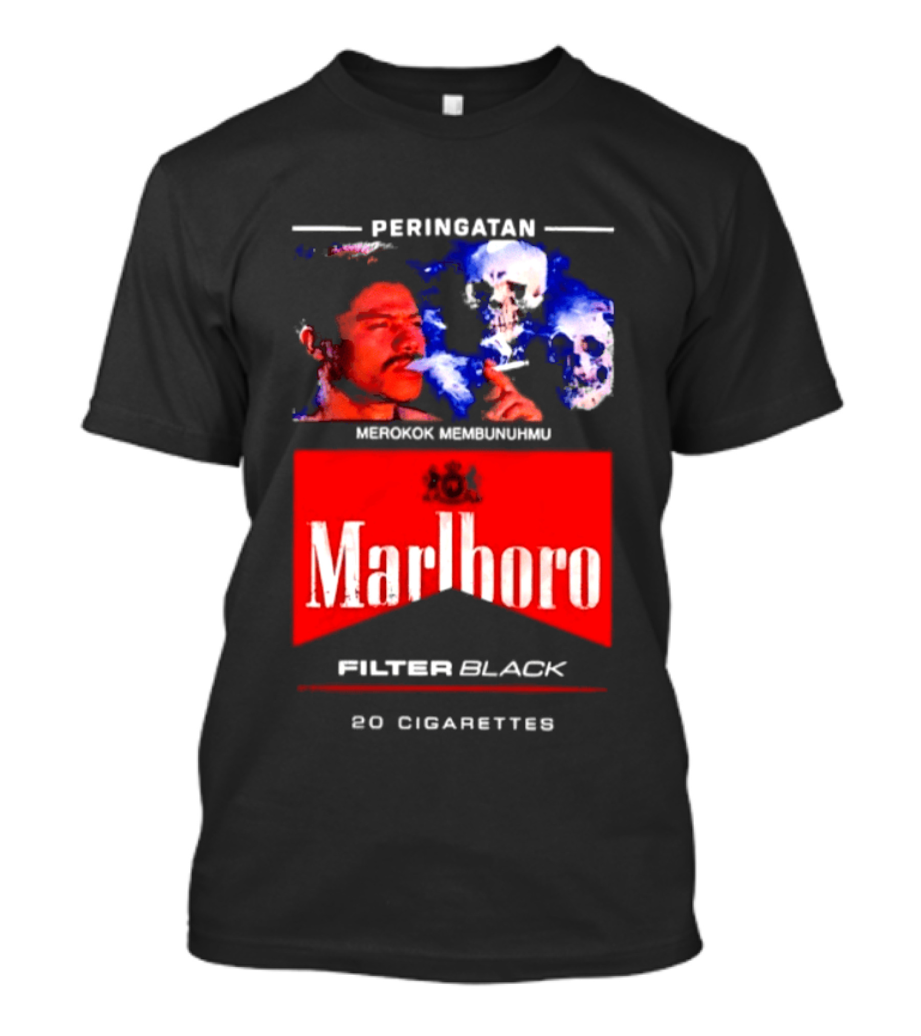 Marlboro Filter Black Peringatan Merokok Membunuhmu 50 Cigarettes T-Shirt