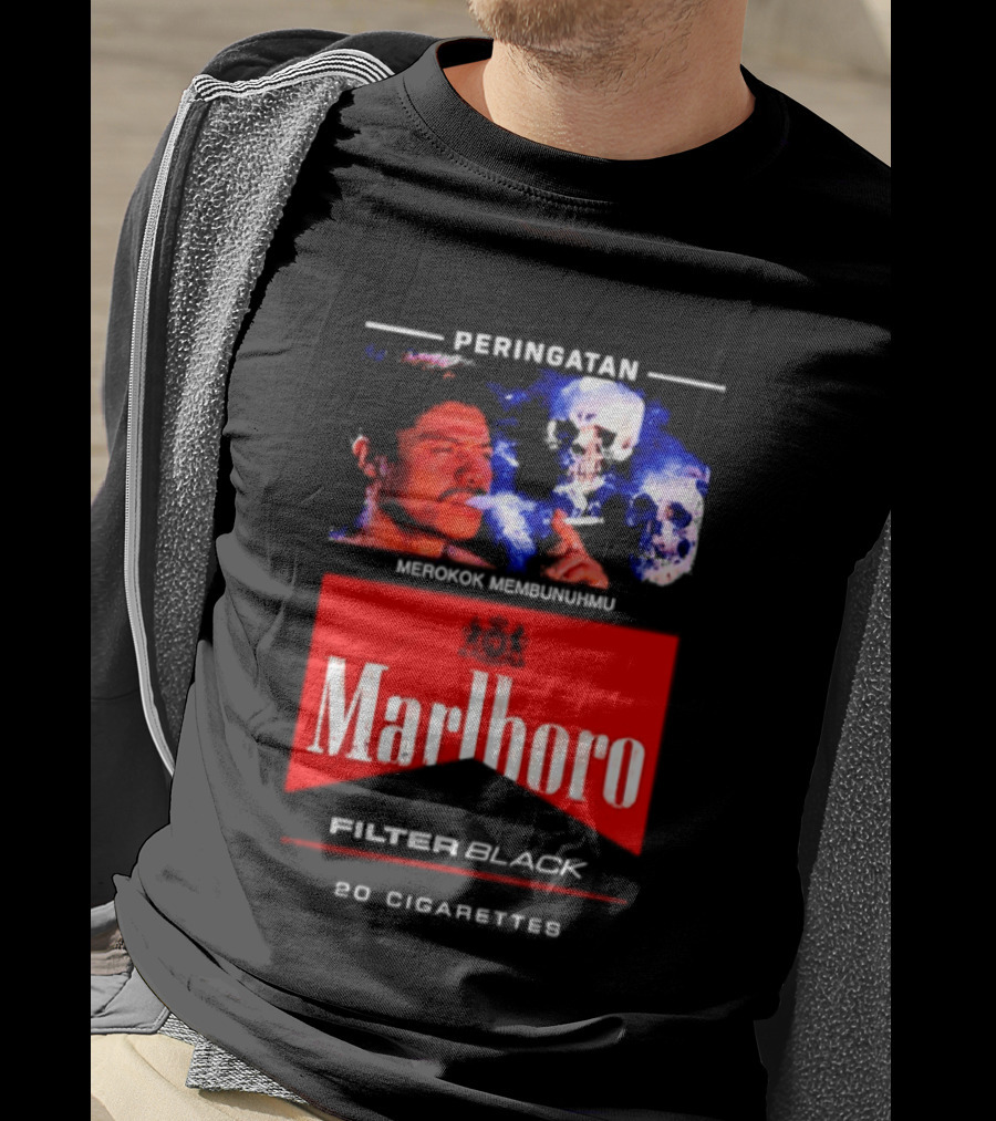 Marlboro Filter Black Peringatan Merokok Membunuhmu 50 Cigarettes T-Shirt