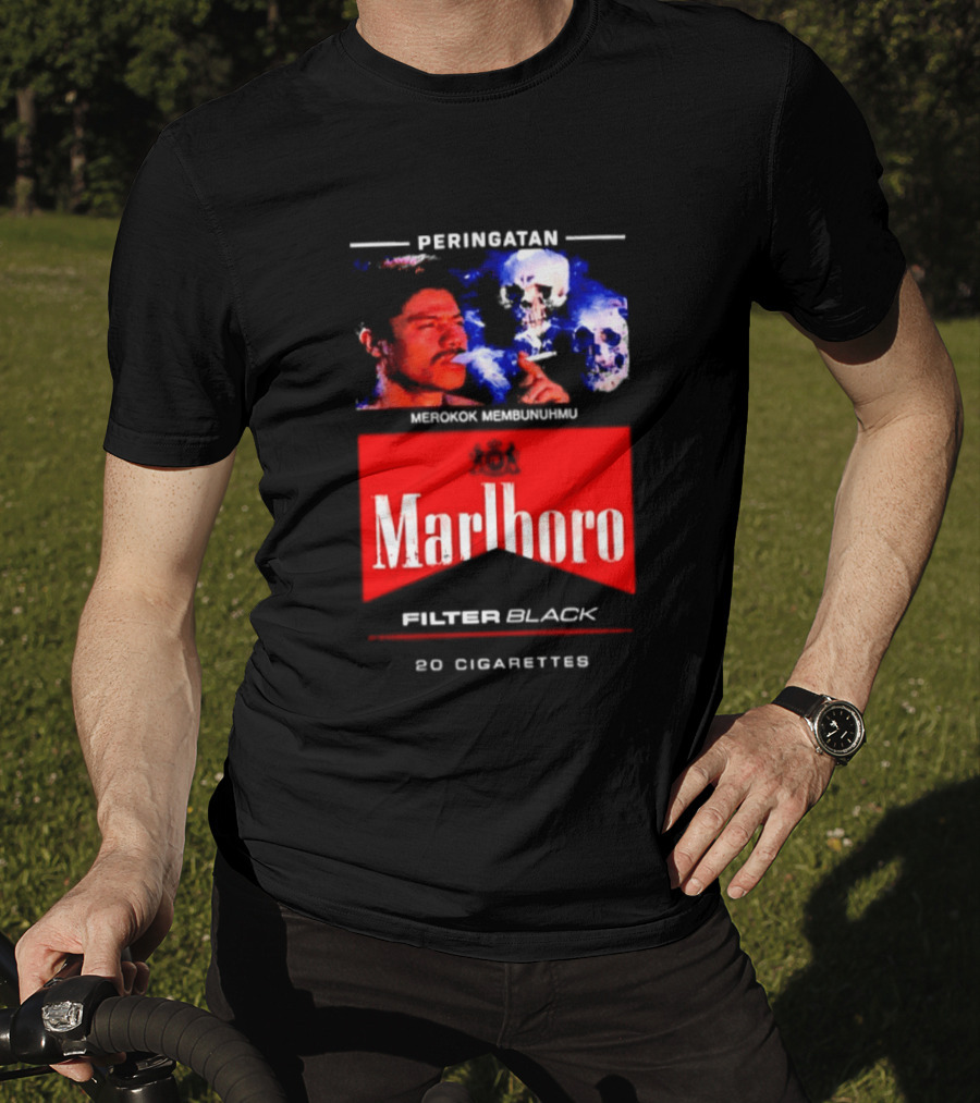 Marlboro Filter Black Peringatan Merokok Membunuhmu 50 Cigarettes T-Shirt