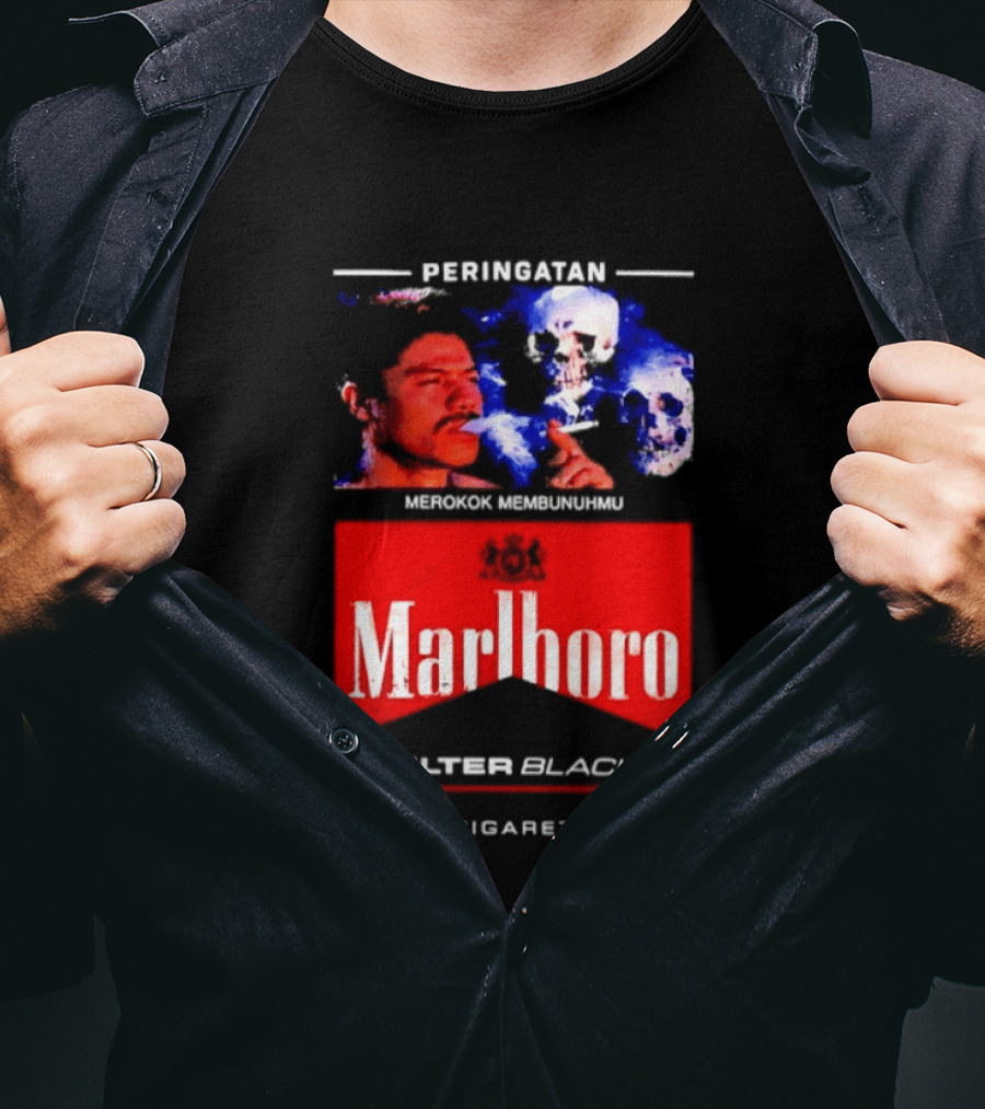 Marlboro Filter Black Peringatan Merokok Membunuhmu 50 Cigarettes T-Shirt