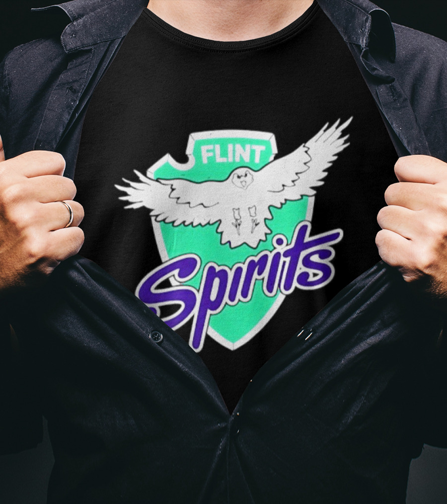 Flint Spirits Eagle Shield Vintage Sports Team T-Shirt