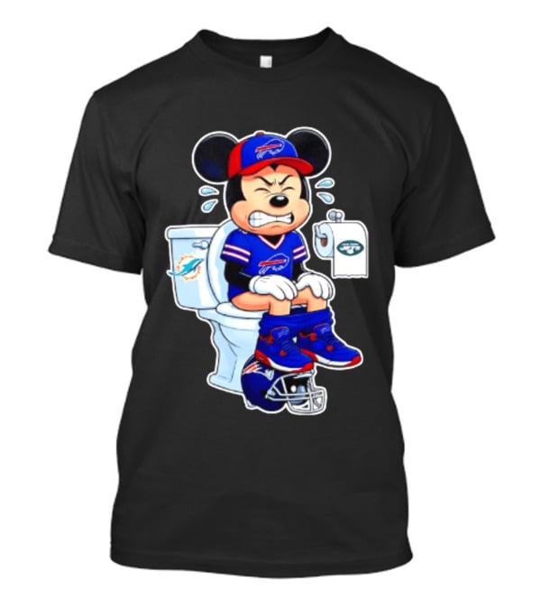 Mickey Toilet Buffalo Bills Defeat Jets Dolphins Patriots Football T-Shirt