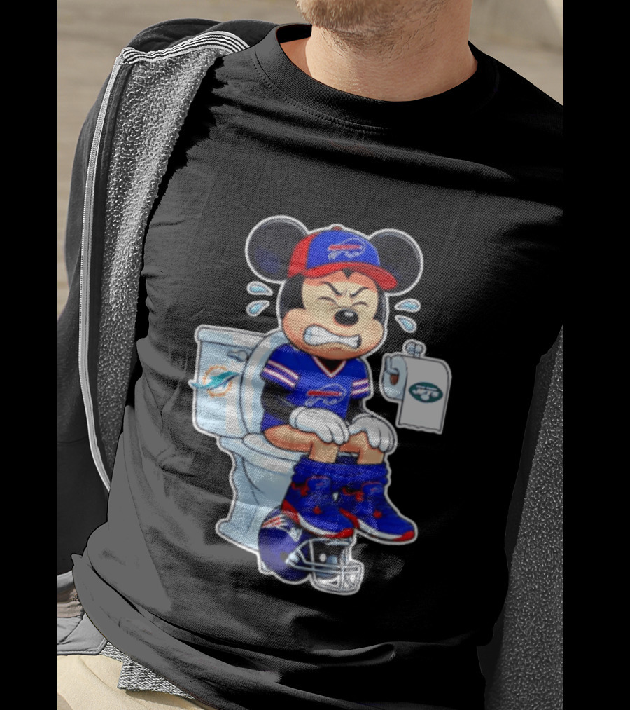 Mickey Toilet Buffalo Bills Defeat Jets Dolphins Patriots Football T-Shirt