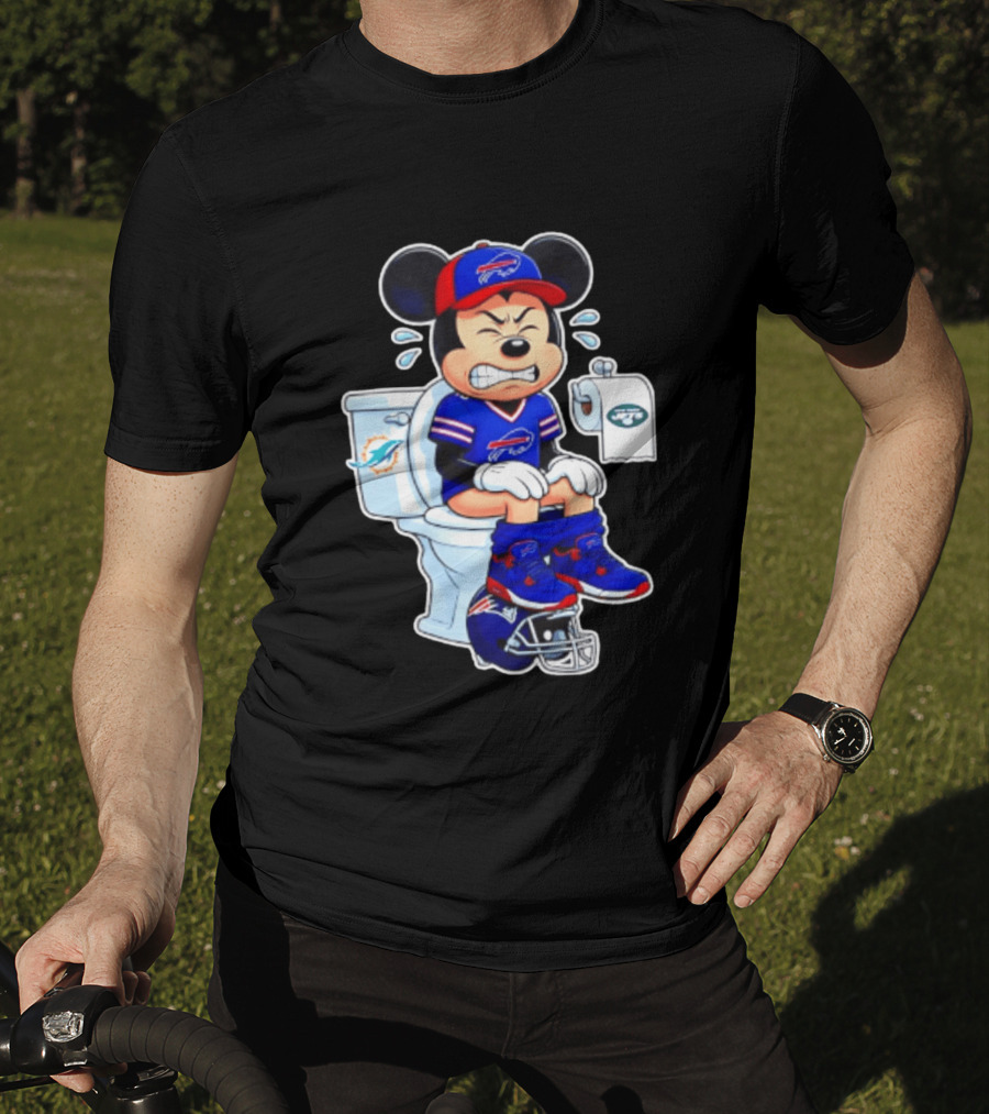Mickey Toilet Buffalo Bills Defeat Jets Dolphins Patriots Football T-Shirt