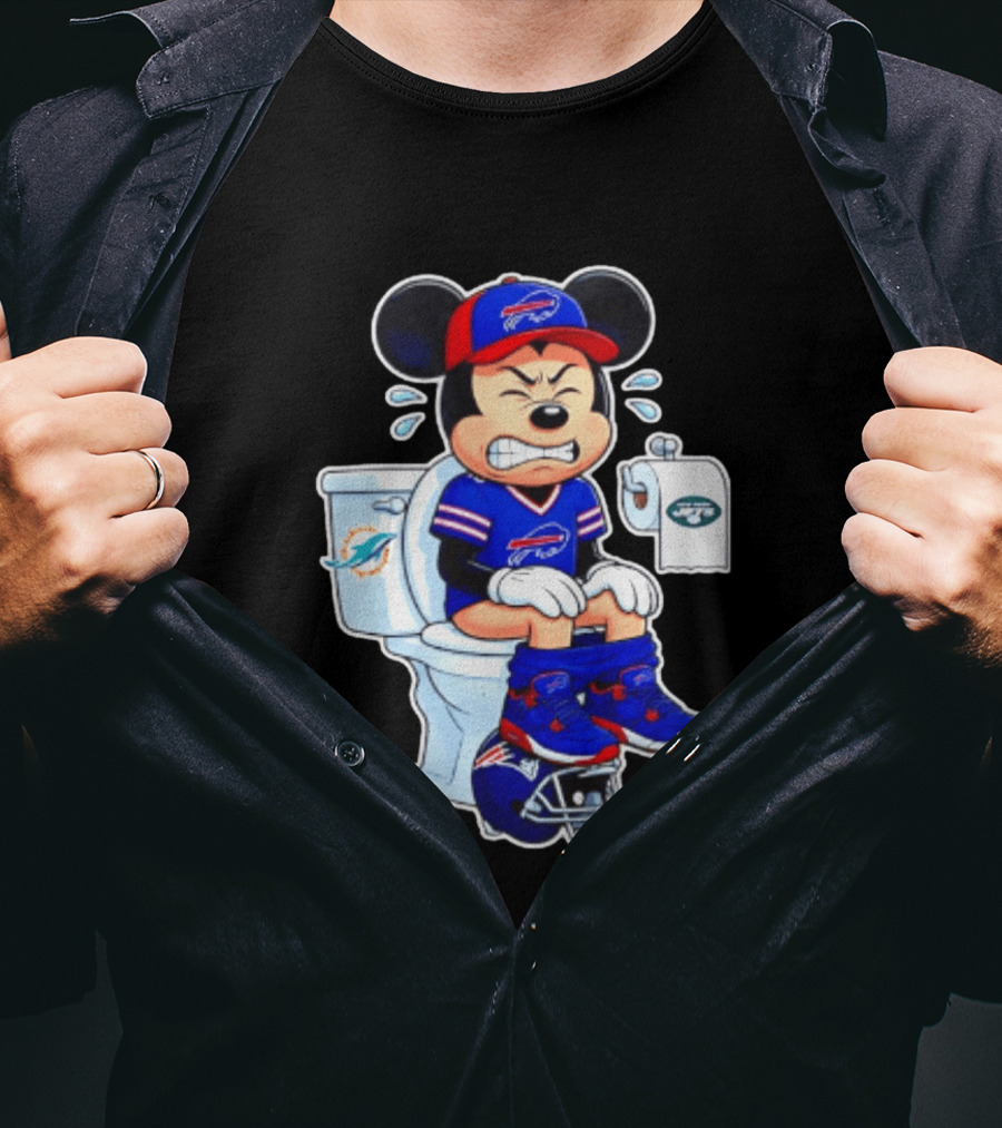 Mickey Toilet Buffalo Bills Defeat Jets Dolphins Patriots Football T-Shirt