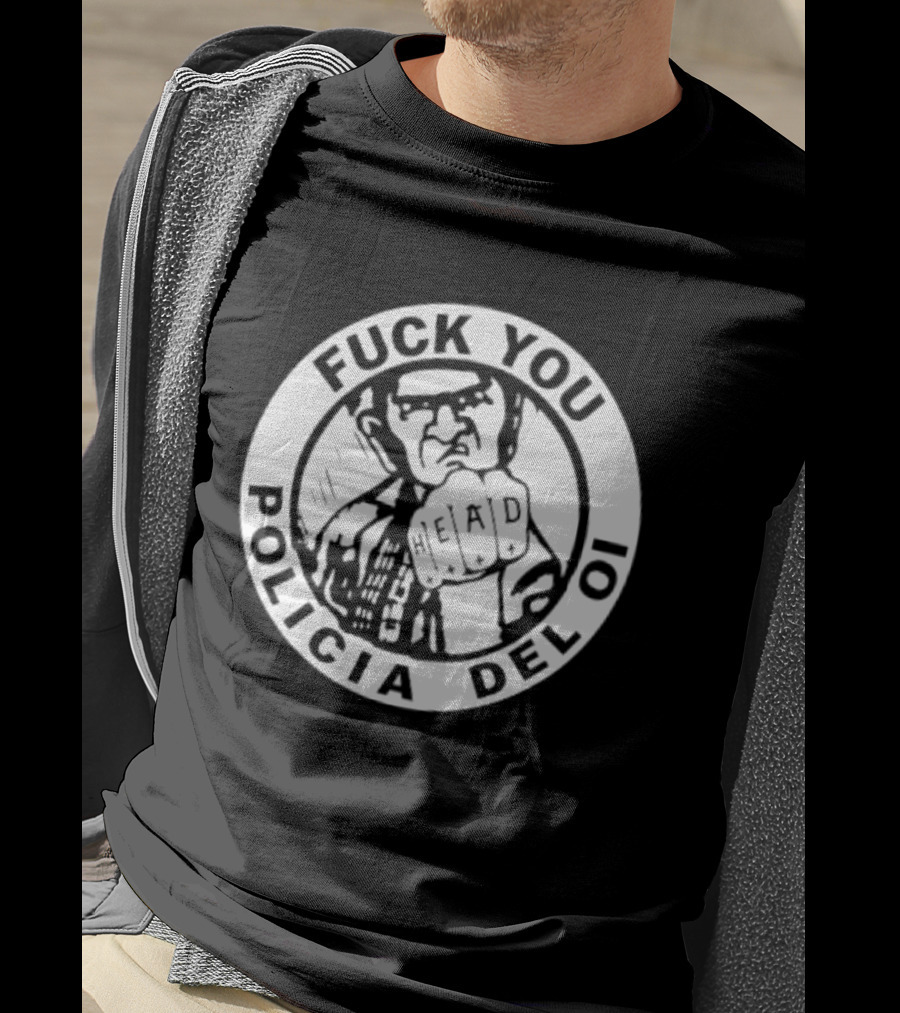 Fuck You Policia Del Oi Head Punk Skinhead T-Shirt