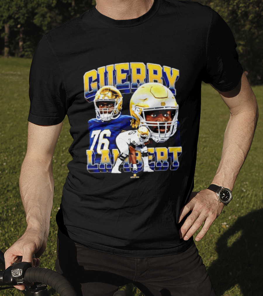 Guerby Lambert 76 Notre Dame NCAA Football Player T-Shirt