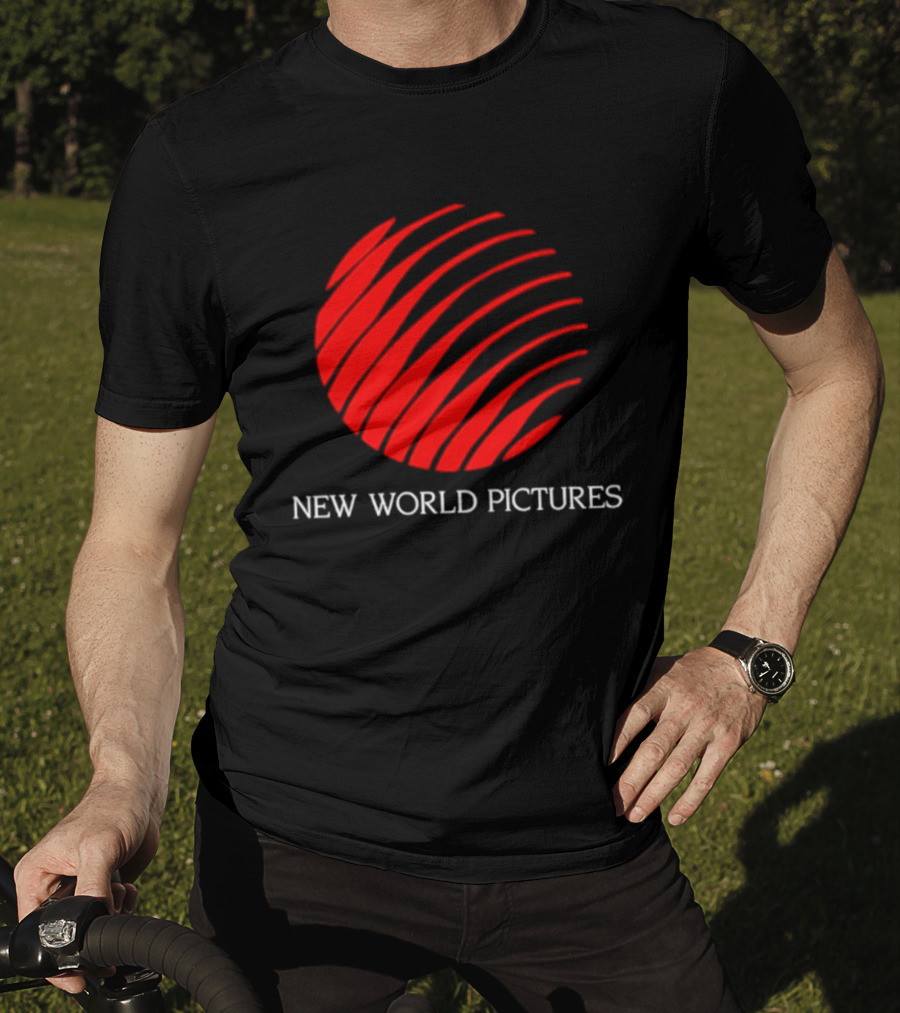 New World Pictures Film Production Classic Cinema Red Spiral T-Shirt