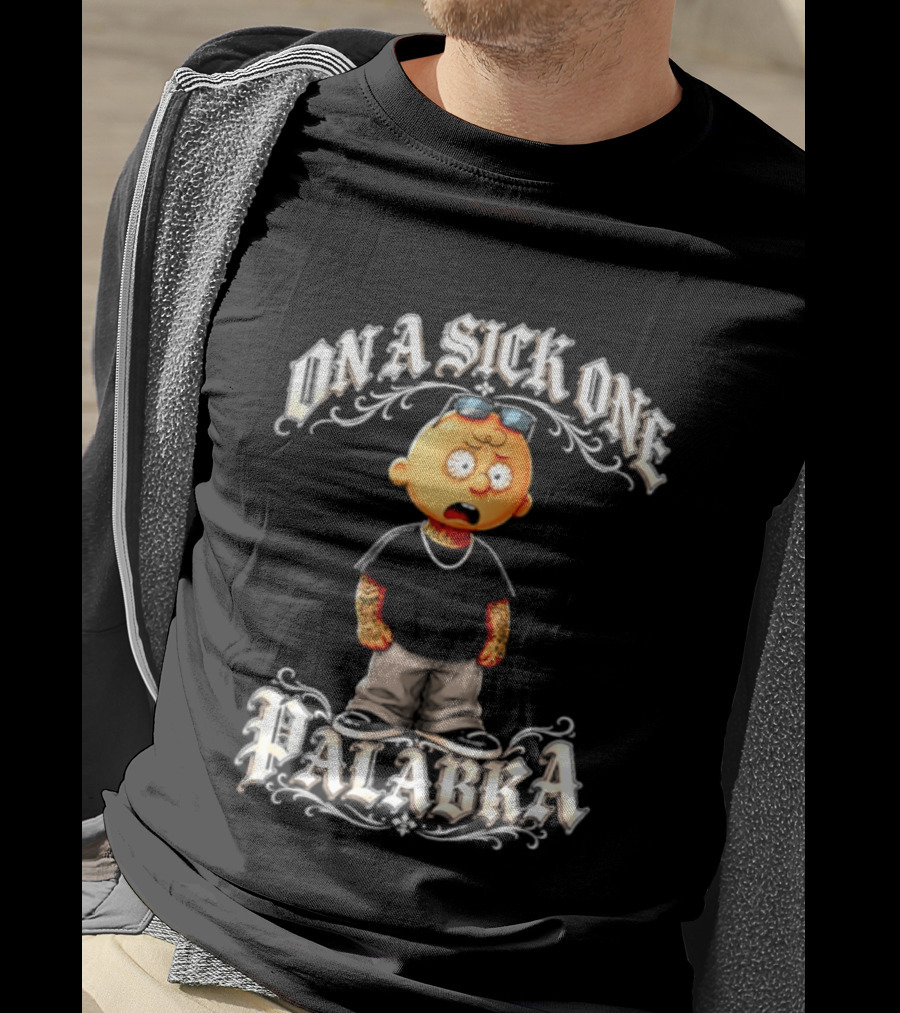 On A Sick One Palabra Cartoon Character With Sunglasses And Chain T-Shirt